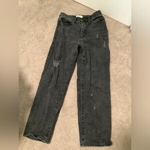 Black distressed jeans